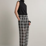 A Emery Goddard Sheer Pant in Black And White Check - detail view