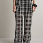 A Emery Goddard Sheer Pant in Black And White Check - styled look