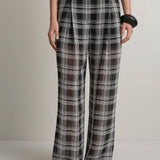 A Emery Goddard Sheer Pant in Black And White Check - styled look