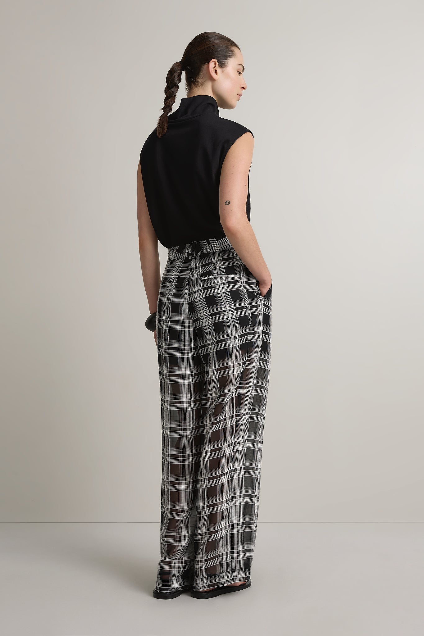 A Emery Goddard Sheer Pant in Black And White Check - outfit inspiration
