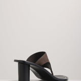 A Emery Hardie Heeled Sandal in Liquorice Suede