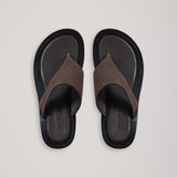 A Emery Hardie Heeled Sandal in Liquorice Suede