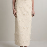 A Emery Innes Skirt in Creme Jacquard - styled look