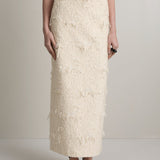 A Emery Innes Skirt in Creme Jacquard - styled look