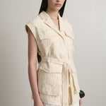 A Emery Jakob Vest in Creme Jacquard - styled look