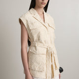 A Emery Jakob Vest in Creme Jacquard - styled look