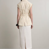 A Emery Jakob Vest in Creme Jacquard - outfit inspiration
