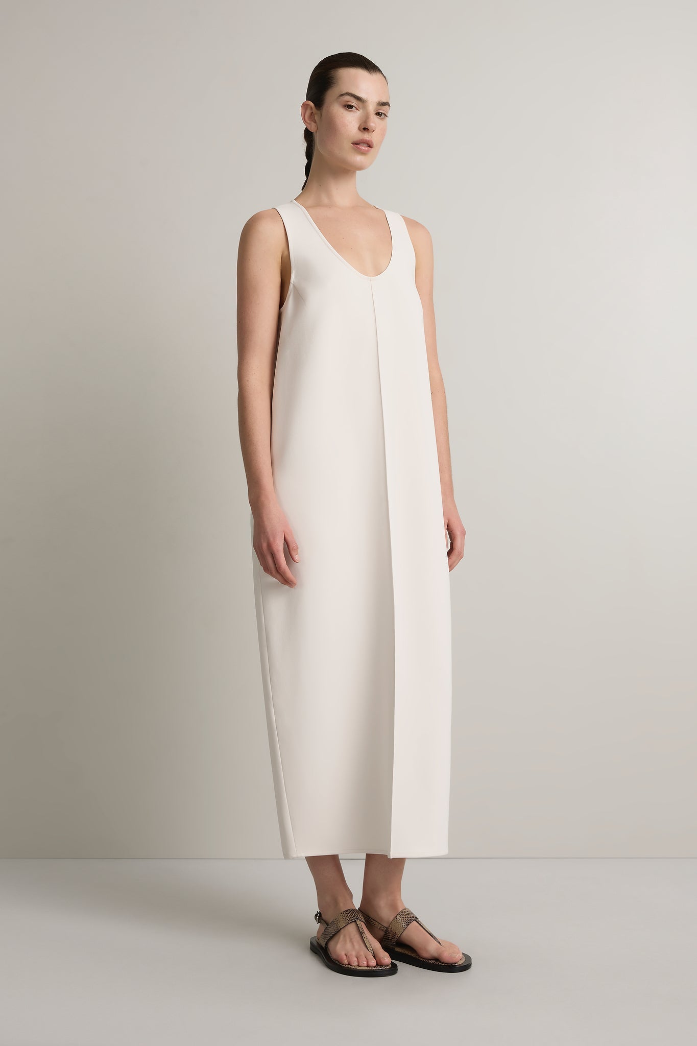A Emery Jane Dress in Oyster - detail view