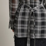 A Emery Joyse Sheer Shirt in Black And White Check - styled look