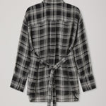 A Emery Joyse Sheer Shirt in Black And White Check - outfit inspiration