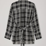 A Emery Joyse Sheer Shirt in Black And White Check - outfit inspiration
