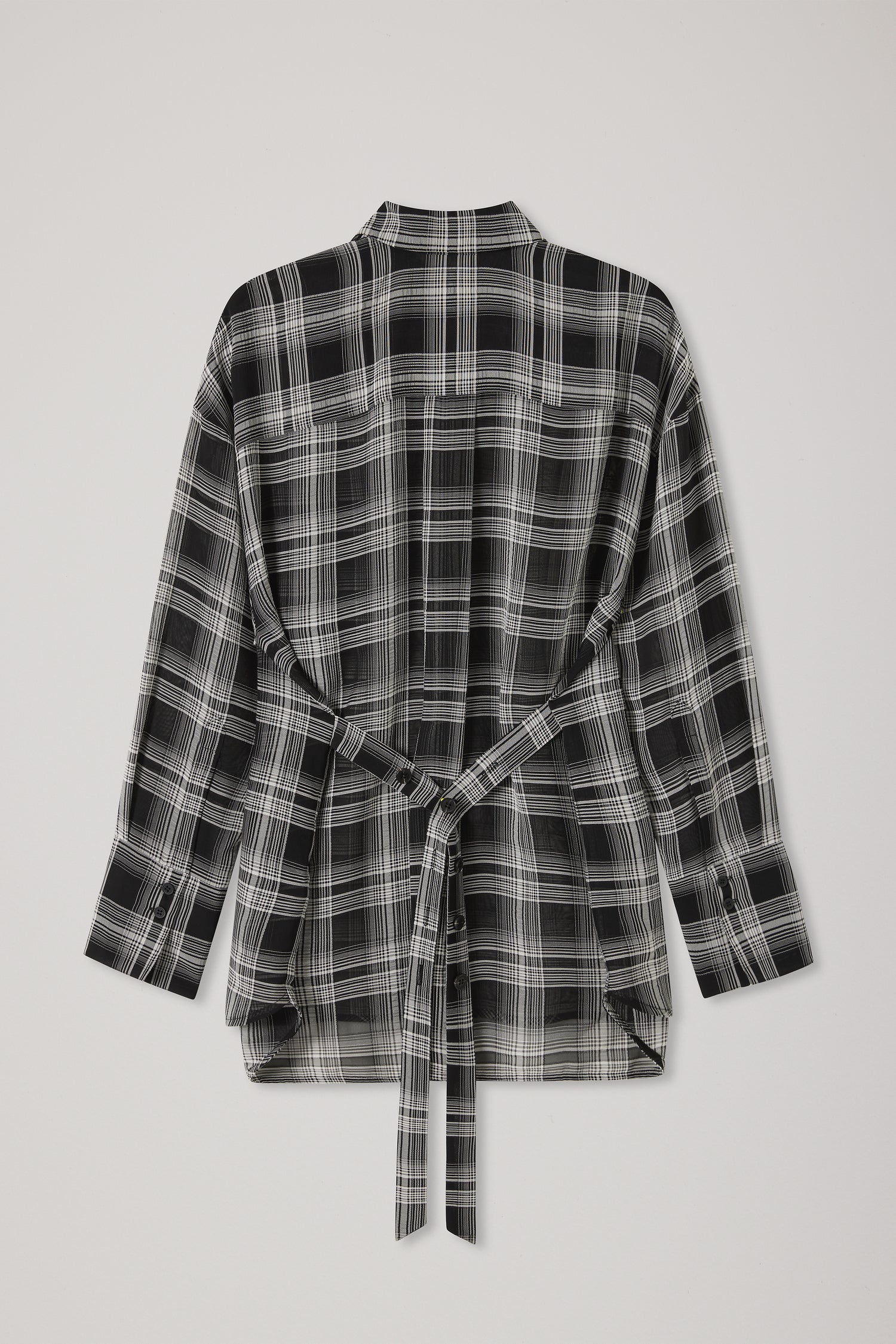 A Emery Joyse Sheer Shirt in Black And White Check - outfit inspiration