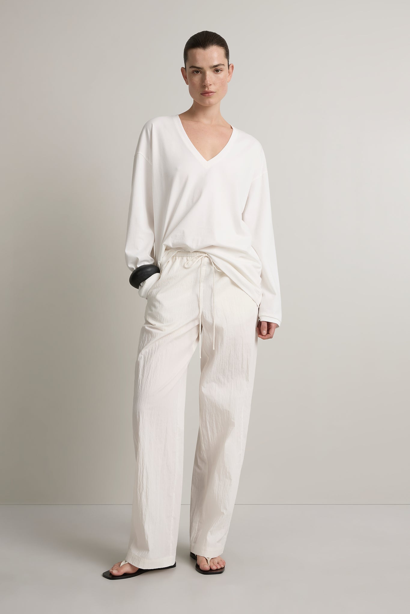 A Emery Lore Pant in Chalk - side view