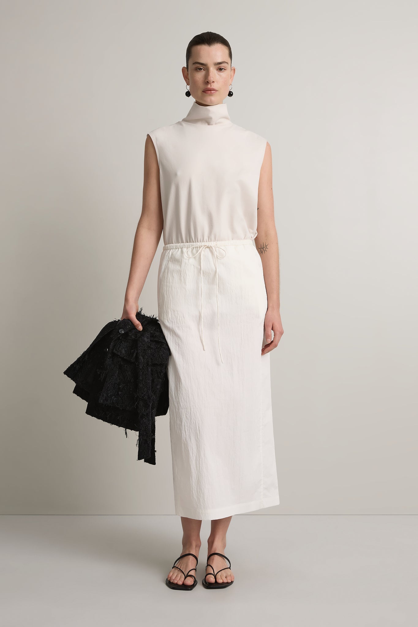 A Emery Mercia Skirt in Chalk - side view