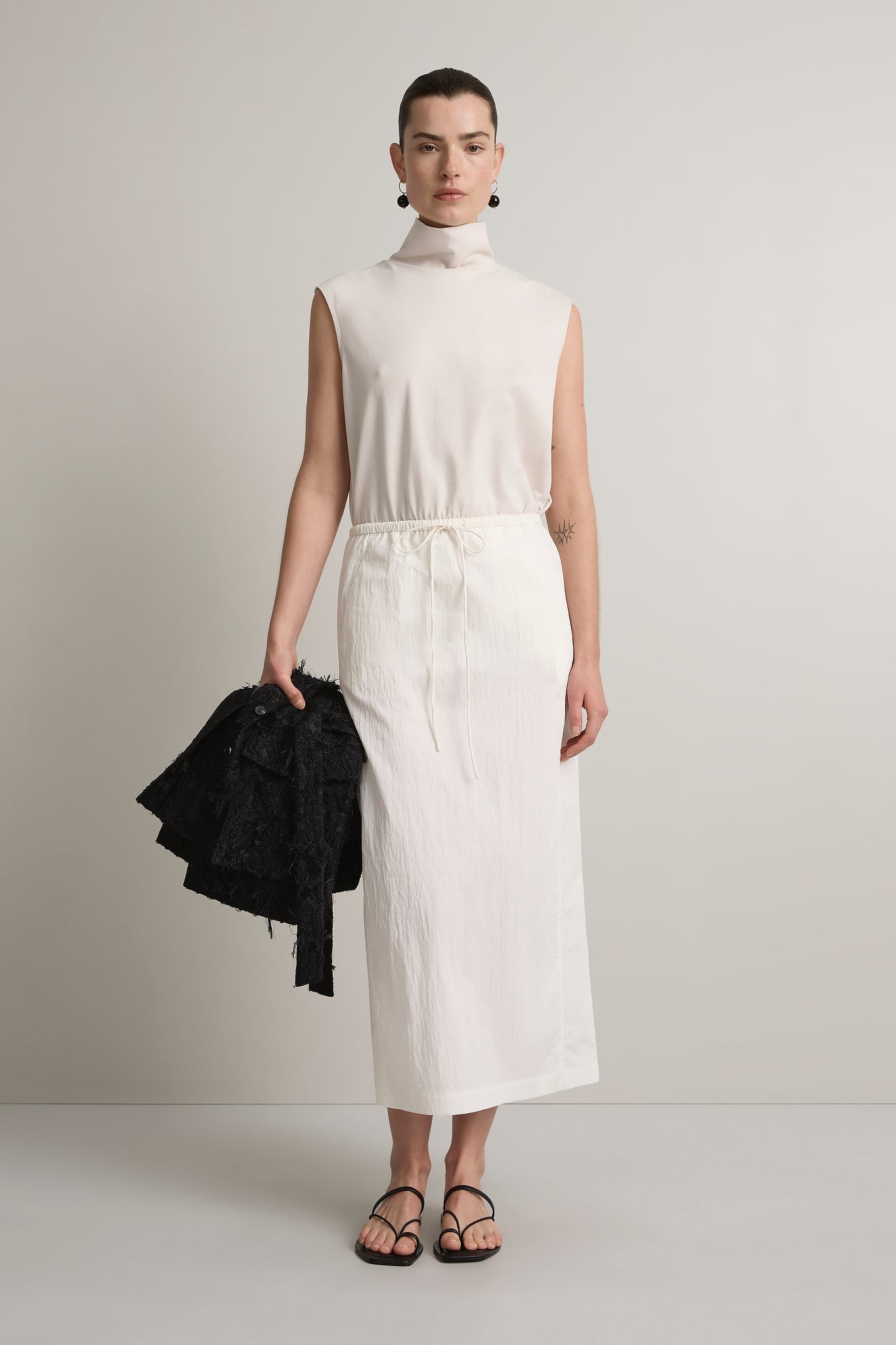 A Emery Mercia Skirt in Chalk - side view