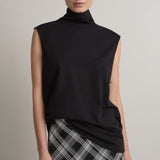 A Emery Miles Sleeveless Top in Black - detail view