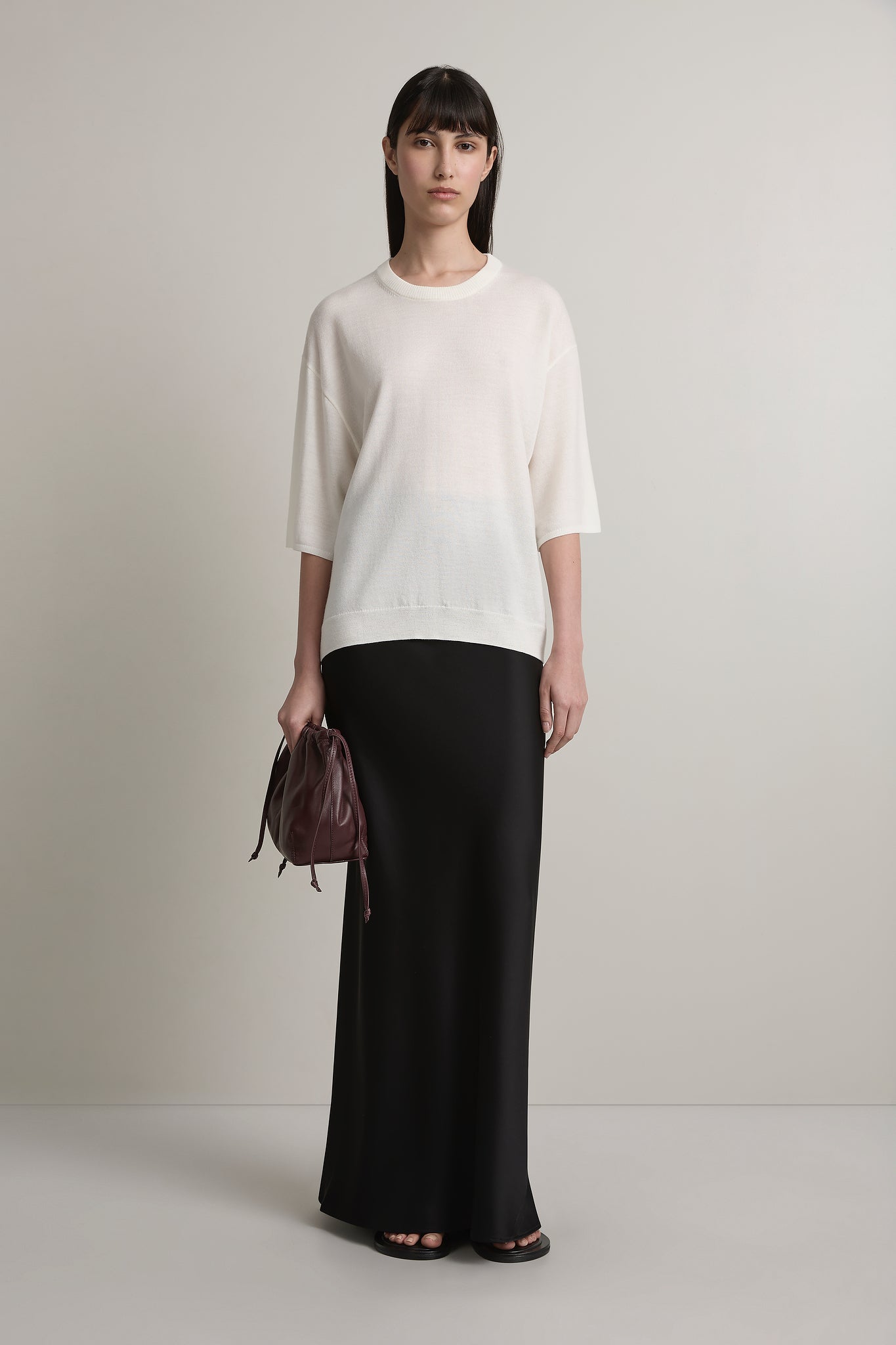 A Emery Natalis Tee in Parchment - side view