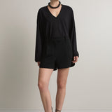 A Emery Persey Top in Black - side view