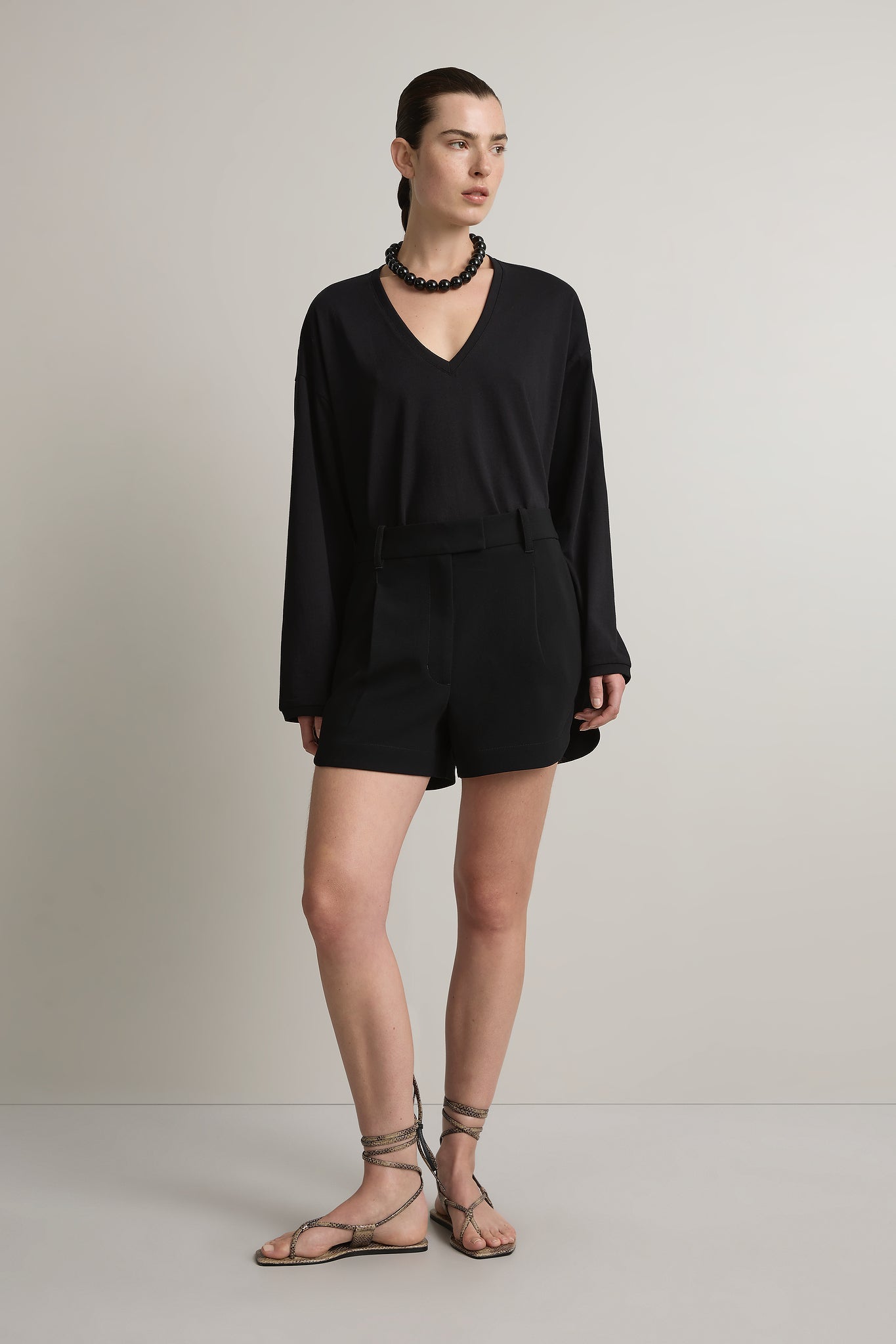 A Emery Persey Top in Black - side view