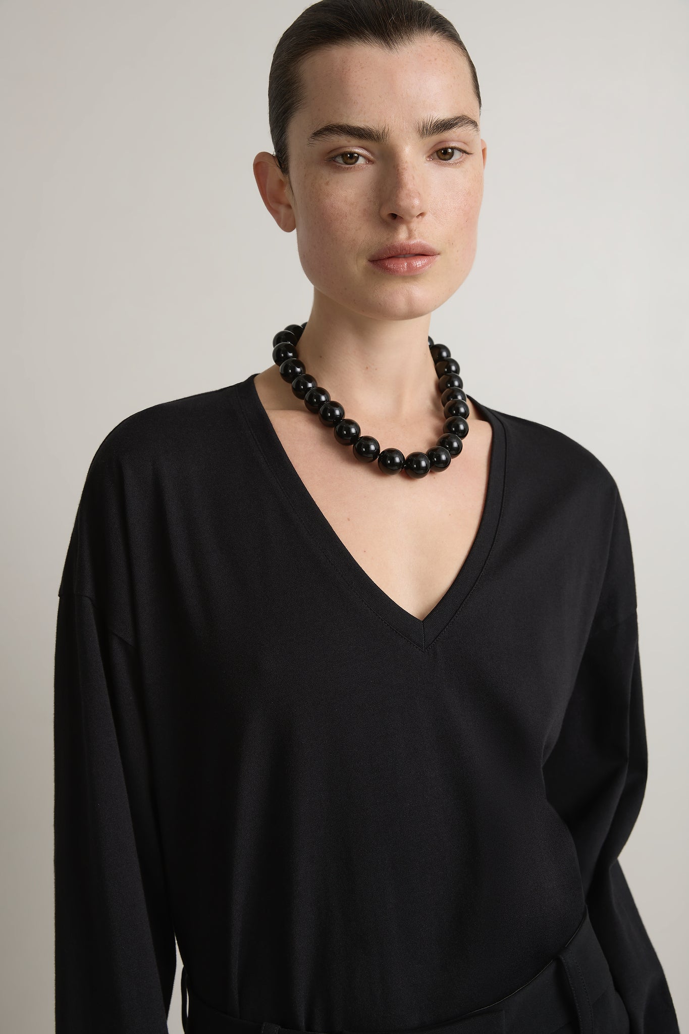 A Emery Persey Top in Black - detail view