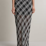 A Emery Reese Sheer Skirt in Black And White Check - styled look