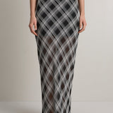 A Emery Reese Sheer Skirt in Black And White Check - styled look