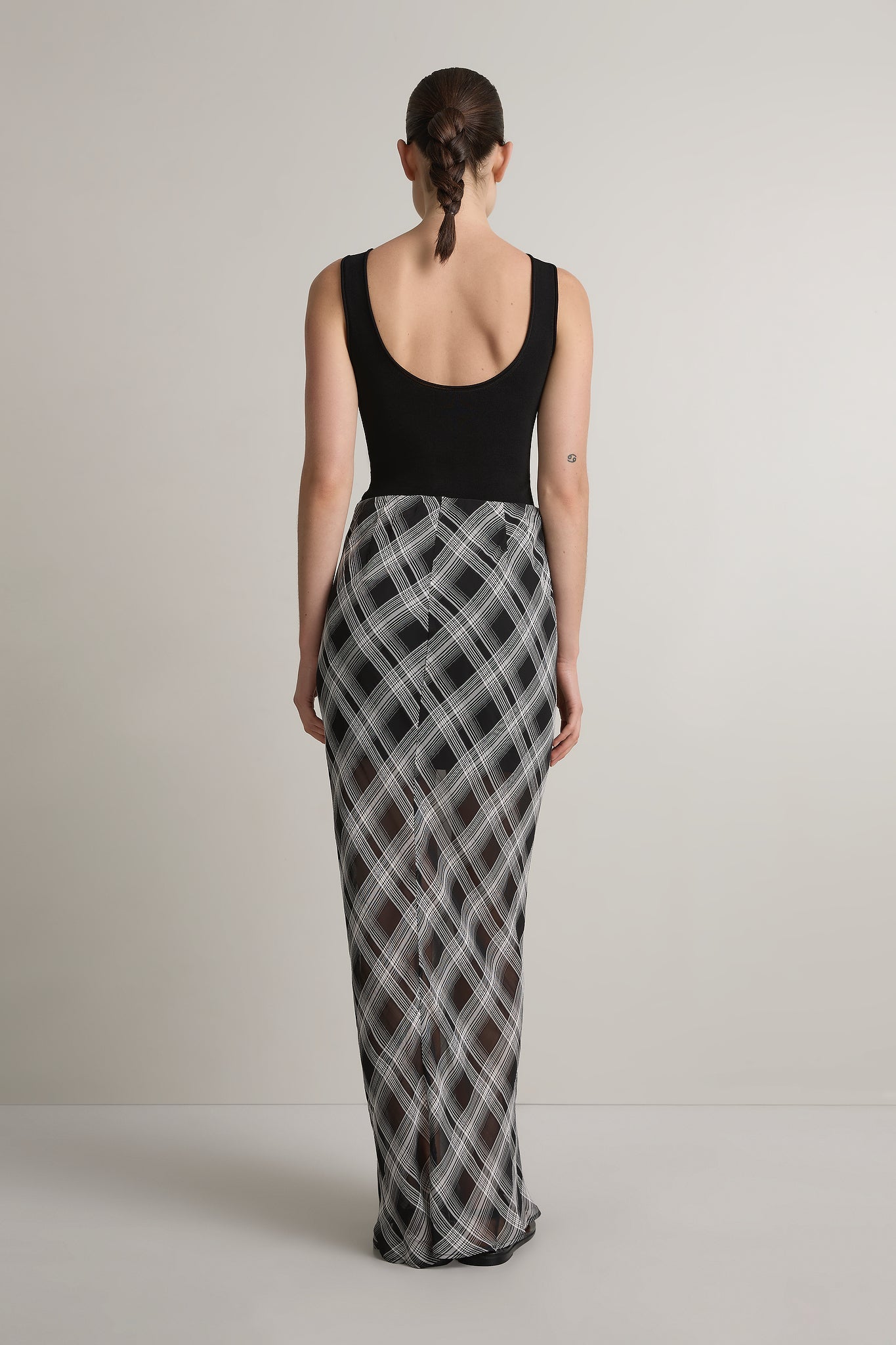 A Emery Reese Sheer Skirt in Black And White Check - outfit inspiration