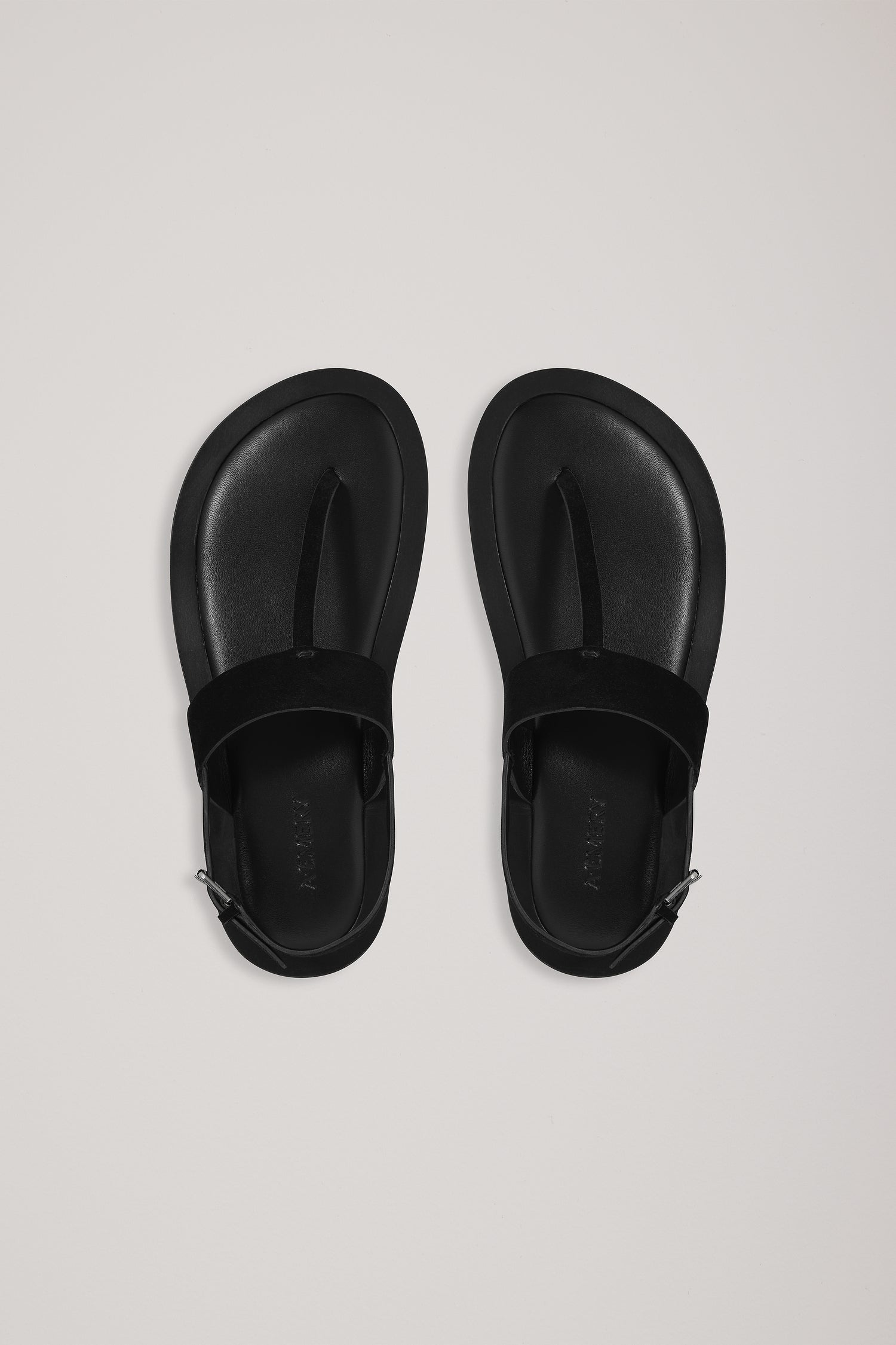 A Emery Somerset Sandal in Black Suede - side view