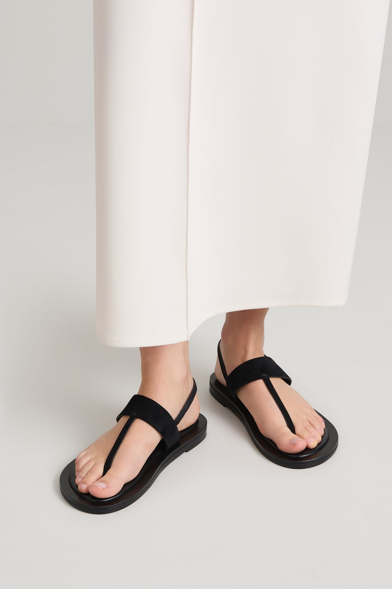 A Emery Somerset Sandal in Black Suede - detail view
