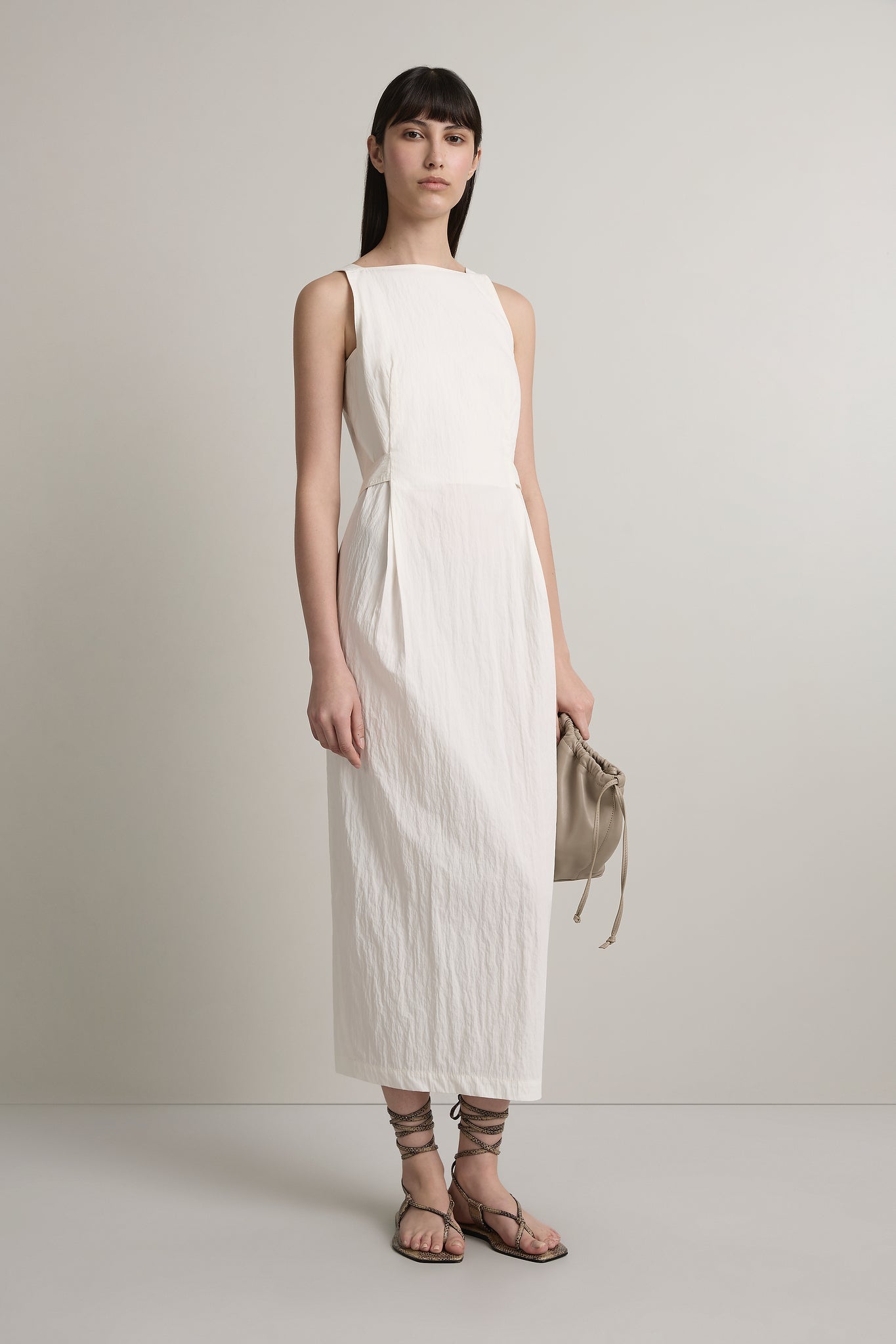 A Emery Tabitha Dress in Chalk - side view