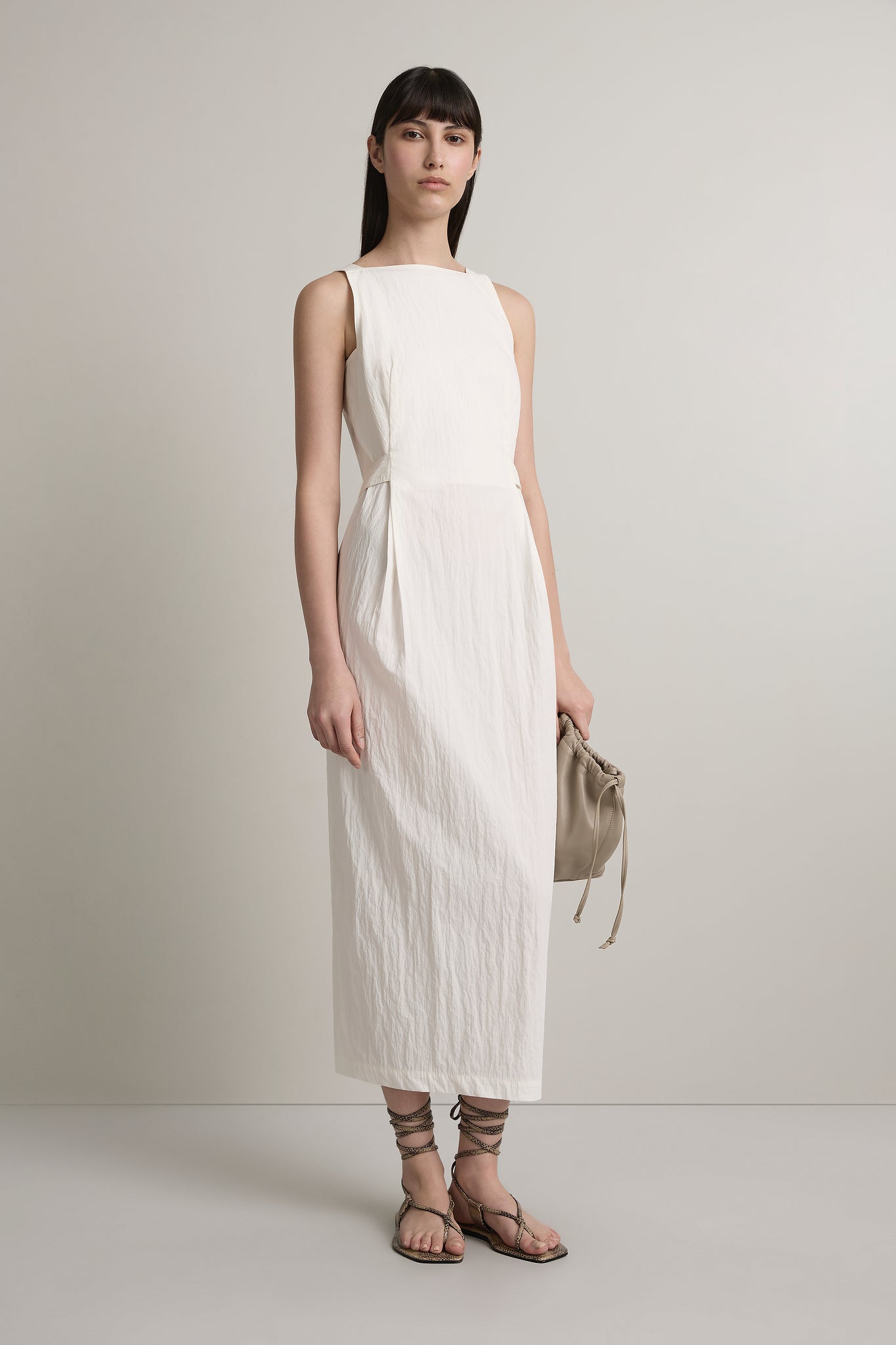A Emery Tabitha Dress in Chalk - side view