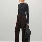 A Emery Willett Top in Charcoal Melange