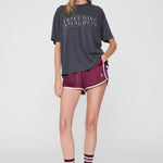 Anine Bing Cade Tee Sport Club in Washed Black - side view