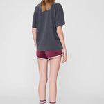 Anine Bing Cade Tee Sport Club in Washed Black - detail view