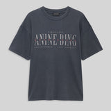 Anine Bing Cade Tee Sport Club in Washed Black