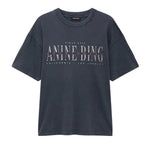 Anine Bing Cade Tee Sport Club in Washed Black