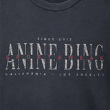 Anine Bing Cade Tee Sport Club in Washed Black - styled look