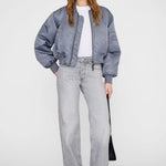 Anine Bing Cropped Leon Bomber in Dark Grey