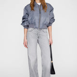 Anine Bing Cropped Leon Bomber in Dark Grey