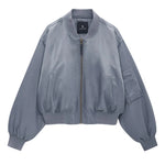 Anine Bing Cropped Leon Bomber in Dark Grey