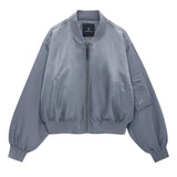 Anine Bing Cropped Leon Bomber in Dark Grey