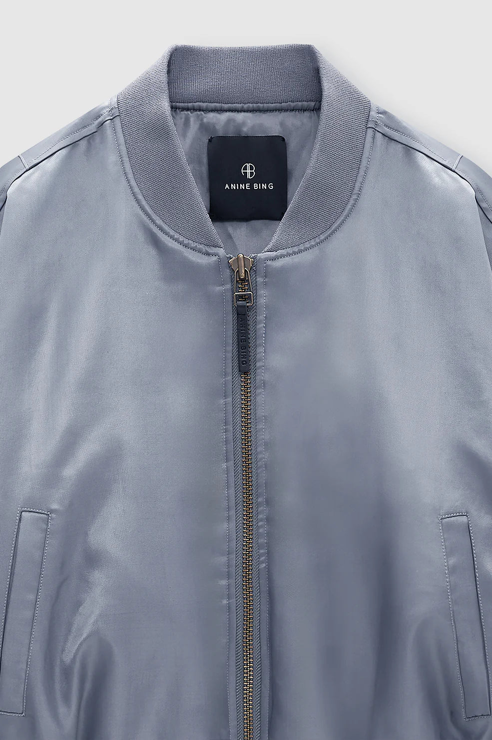 Anine Bing Cropped Leon Bomber in Dark Grey