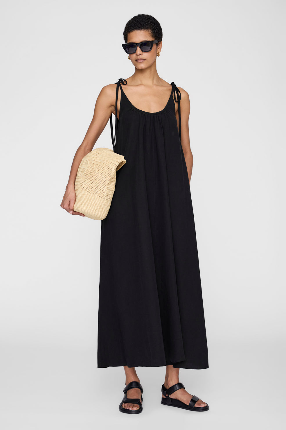 Anine Bing Flora Dress in Black - side view