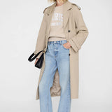 Anine Bing Harry Shrunken Sweatshirt Paris in Beige