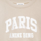 Anine Bing Harry Shrunken Sweatshirt Paris in Beige