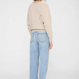 Anine Bing Harry Shrunken Sweatshirt Paris in Beige