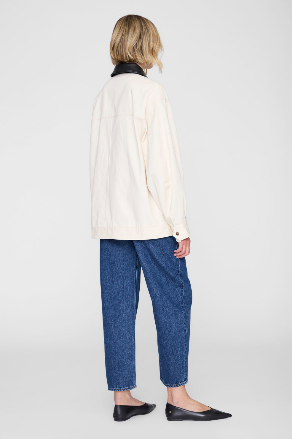 Anine Bing Holden Jacket in Cream - styled look