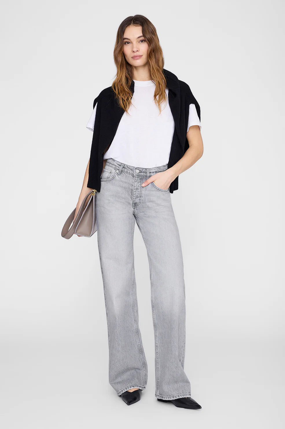 Anine Bing Hugh Jean in Oyster Grey