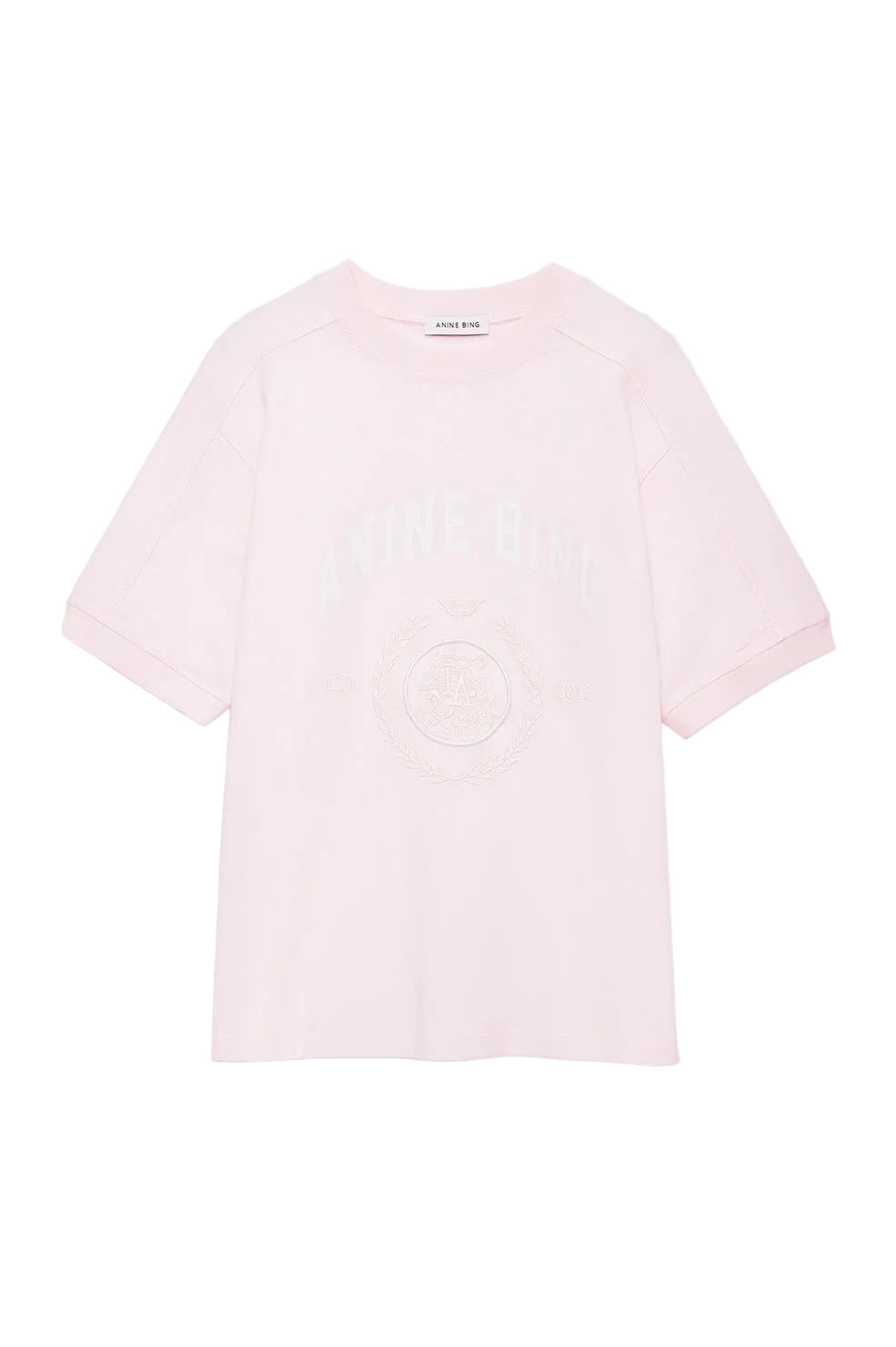 Anine Bing Jaylin Tee Collegiate in Powder Pink