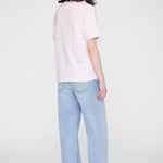 Anine Bing Jaylin Tee Collegiate in Powder Pink - styled look
